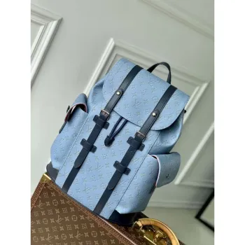 LV M14676 Louis Vuitton Christopher MM Backpack Blue