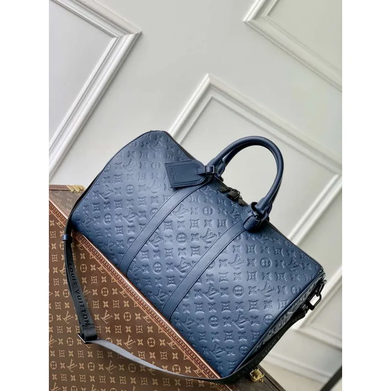 LV M14840 Louis Vuitton Keepall Bandoulière 50 Bag Navy Blue