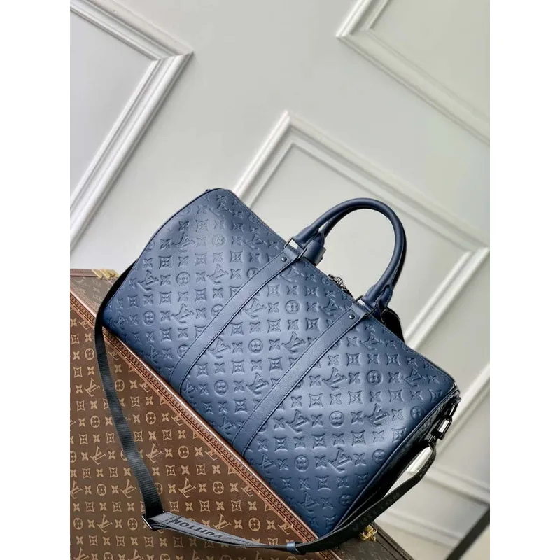 LV M14840 Louis Vuitton Keepall Bandoulière 50 Bag Navy Blue