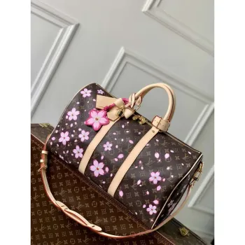 LV M13752 Louis Vuitton LV x TM Keepall Bandoulière 45 Bag Sakura Brown