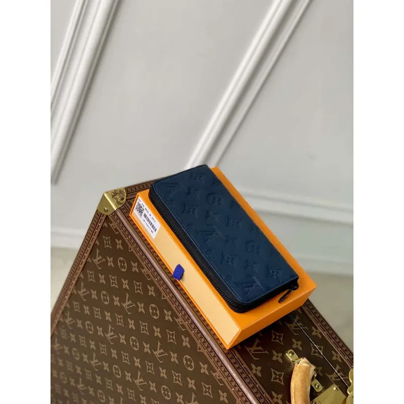LV M14847 Louis Vuitton Zippy Wallet Horizontal Navy Blue