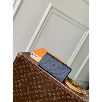 LV M66540 Louis Vuitton Brazza Wallet Navy Blue