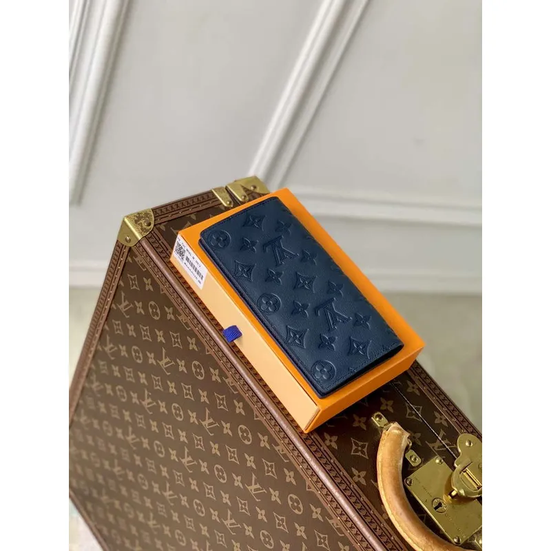 LV M66540 Louis Vuitton Brazza Wallet Navy Blue