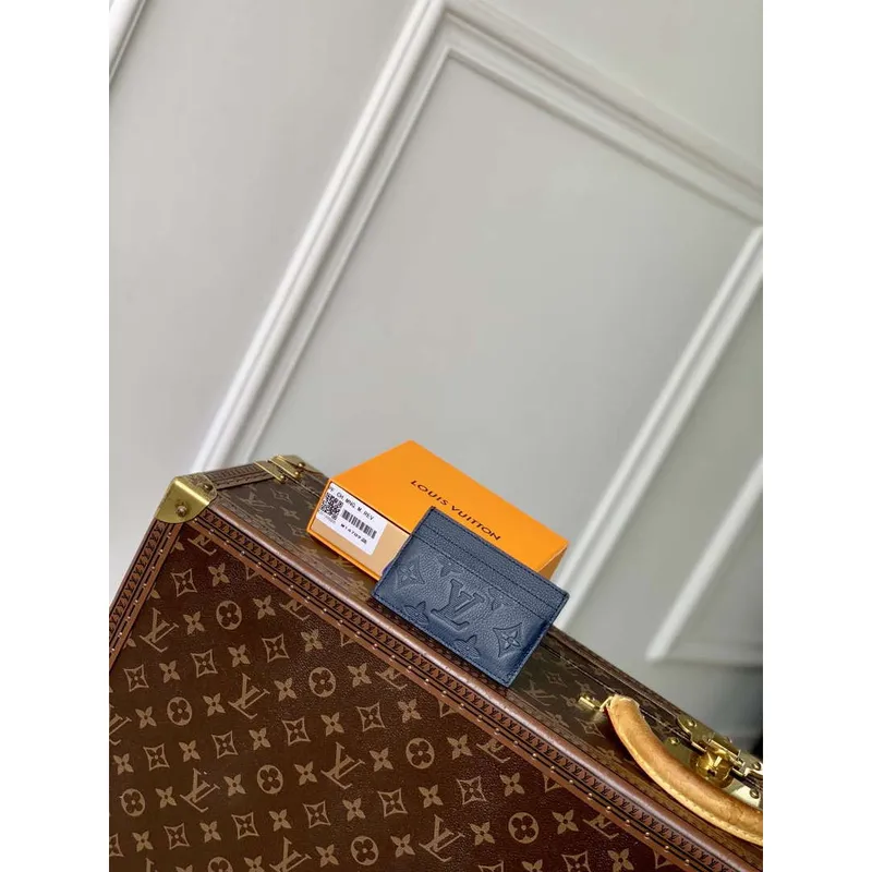 LV M14789 Louis Vuitton Double Card Holder Navy Blue