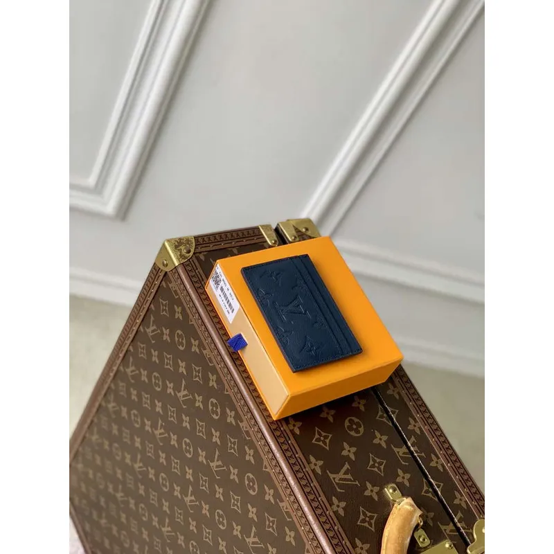 LV M14789 Louis Vuitton Double Card Holder Navy Blue