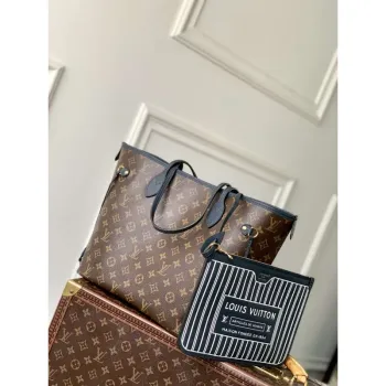 LV M14994 Louis Vuitton Neverfull Inside Out MM Bag Monogram Navy