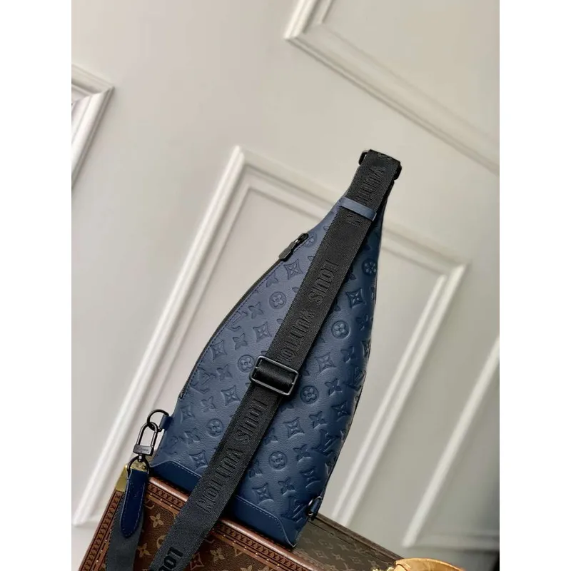 LV M21890 Louis Vuitton Duo Slingbag Calf Leather Blue