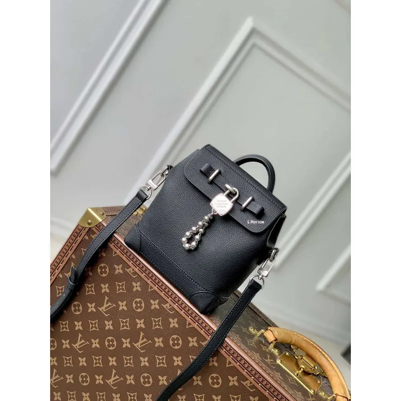 LV M11637 Louis Vuitton Steamer 15 Compact City Bag Black