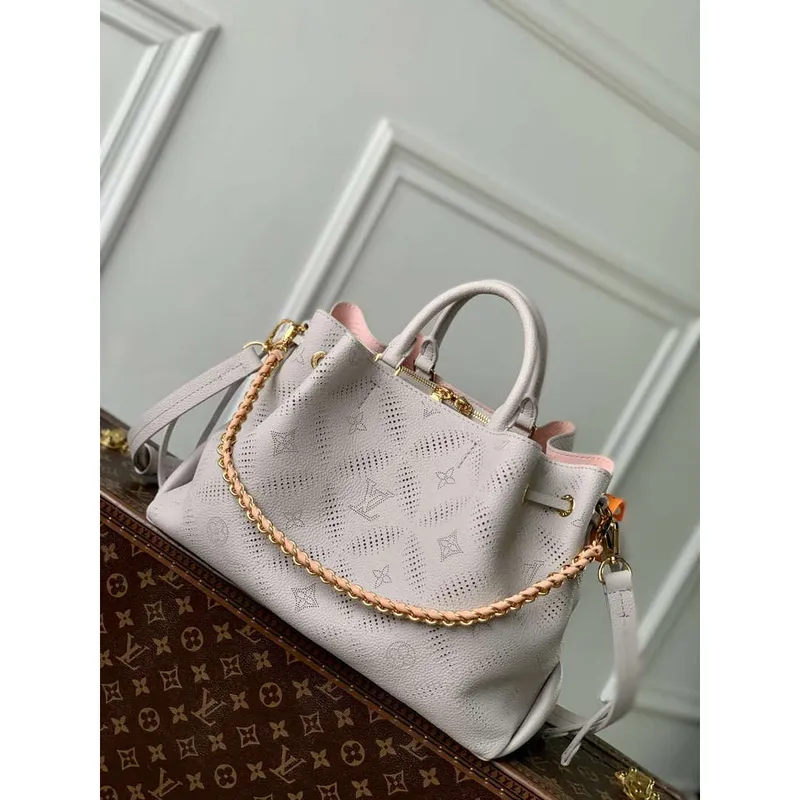LV M13838 Louis Vuitton Bella Tote Mahina Bag Pink/Gray