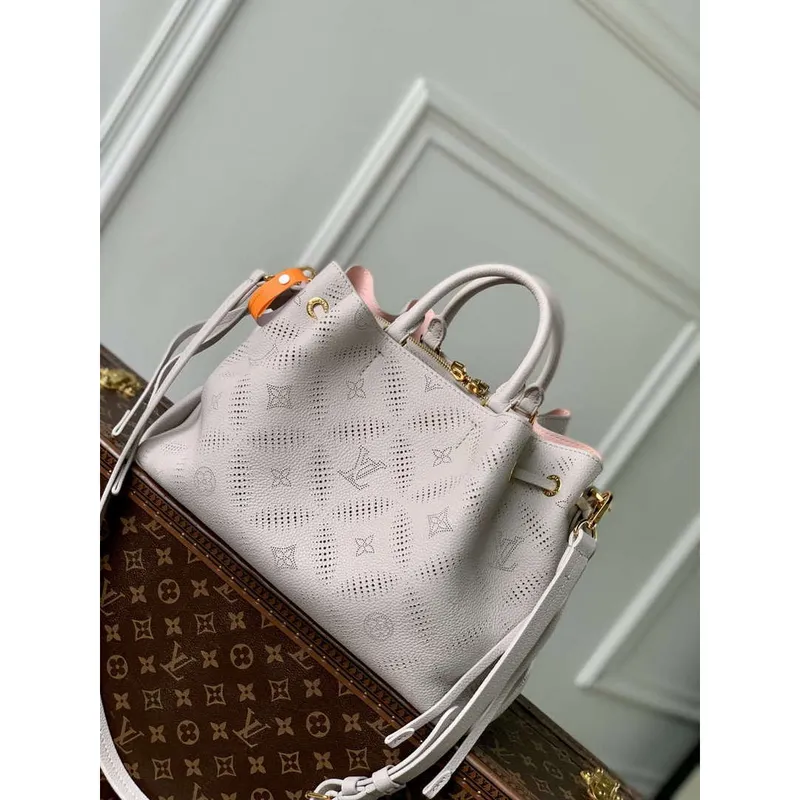 LV M13838 Louis Vuitton Bella Tote Mahina Bag Pink/Gray
