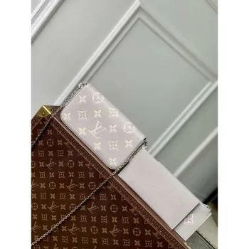 LV M14227 Louis Vuitton Félicie Pochette Bag Gray/Quartz