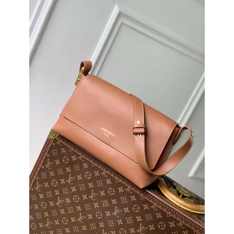 LV M13151 Louis Vuitton Low Key Messenger Bag Cognac Brown