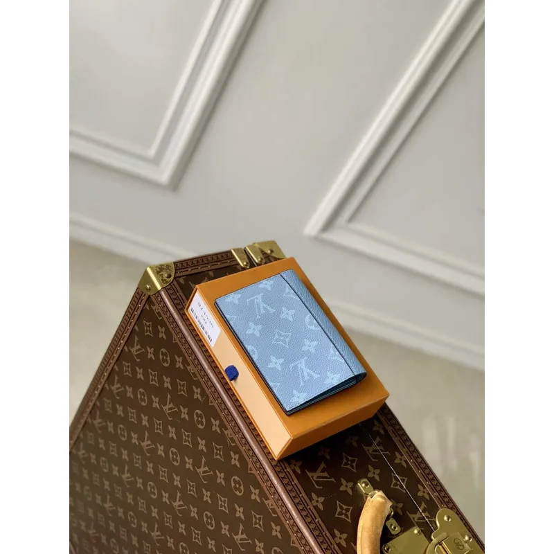 LV M14358 Louis Vuitton Passport Cover Taigarama Blue
