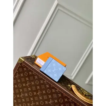 LV M14111 Louis Vuitton Multiple Wallet Taigarama Blue