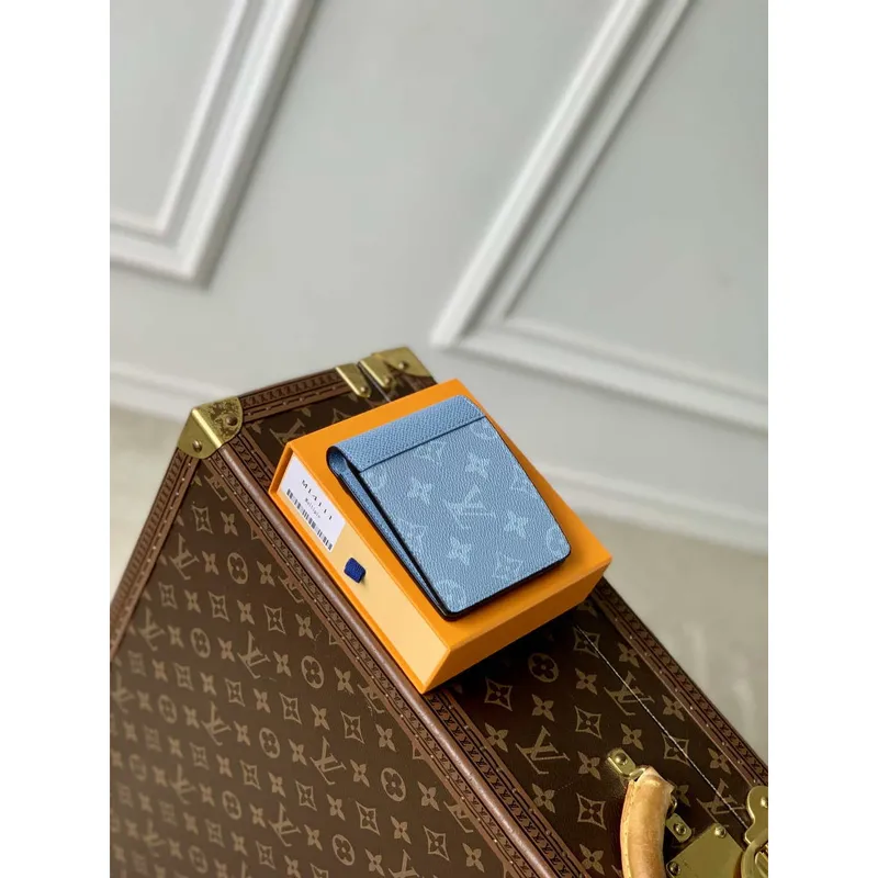 LV M14111 Louis Vuitton Multiple Wallet Taigarama Blue