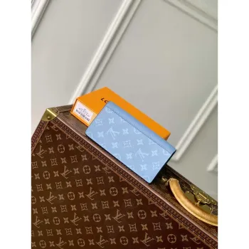 LV M14110 Louis Vuitton Brazza Wallet Taigarama Blue