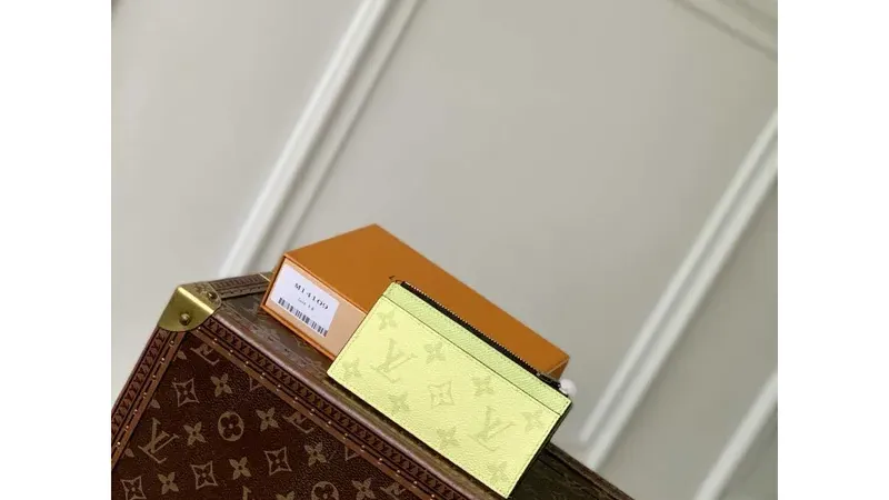 LV M14109 Coin Card Holder Taigarama Lemon Yellow — Compact Luxury with Purpose