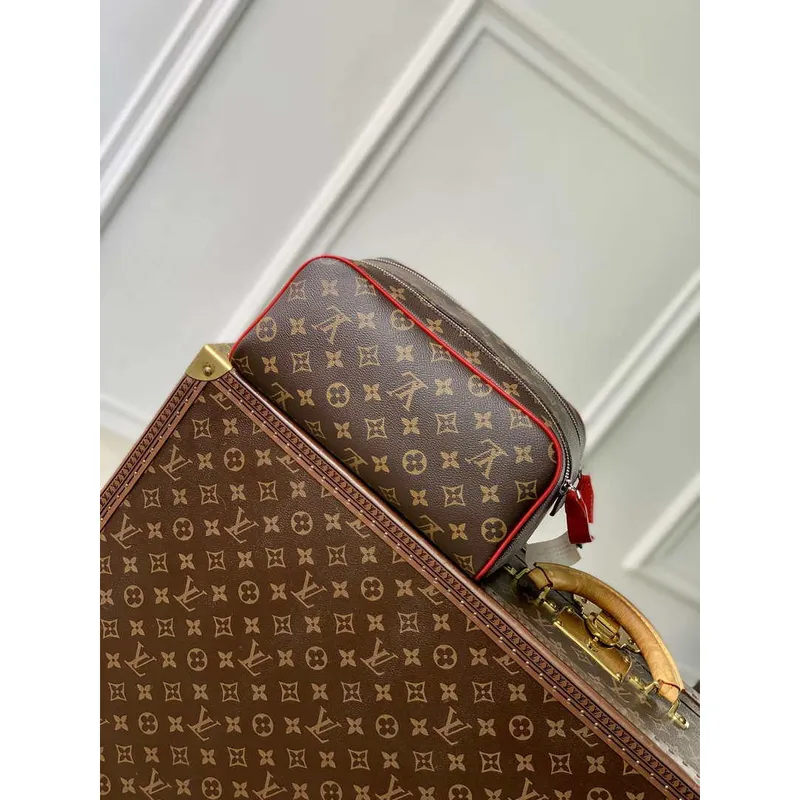 LV M12641 Louis Vuitton Locker Dopp Kit Taurillon Monogram Red