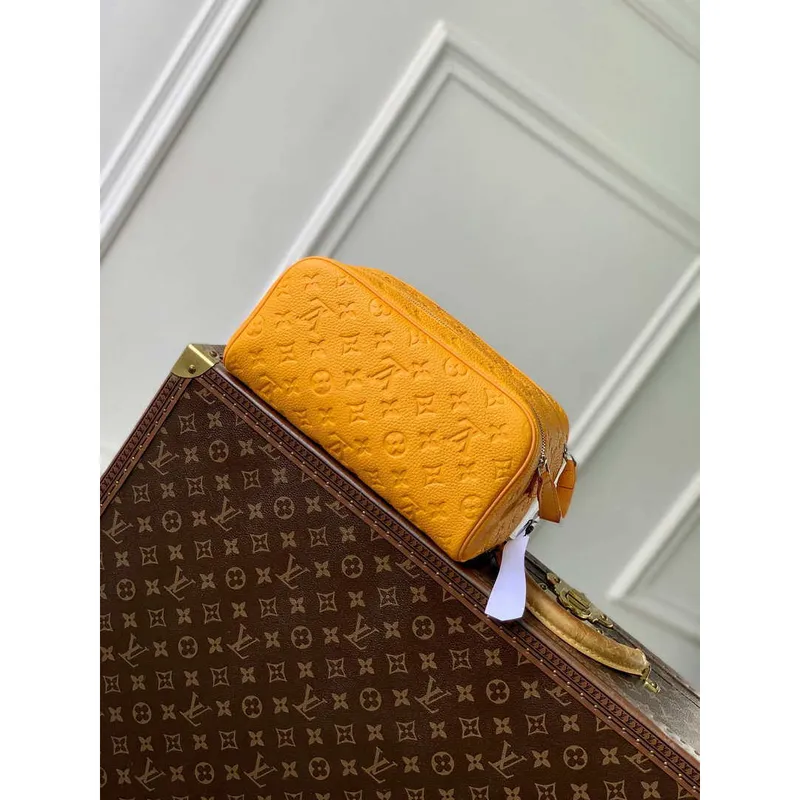LV M12863 Louis Vuitton Locker Dopp Kit Monogram Taurillon Yellow