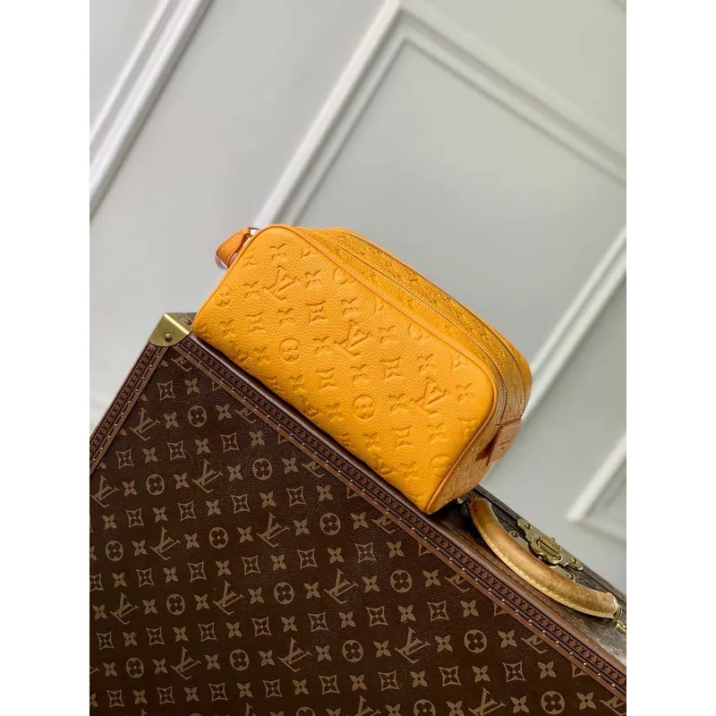 LV M12863 Louis Vuitton Locker Dopp Kit Monogram Taurillon Yellow