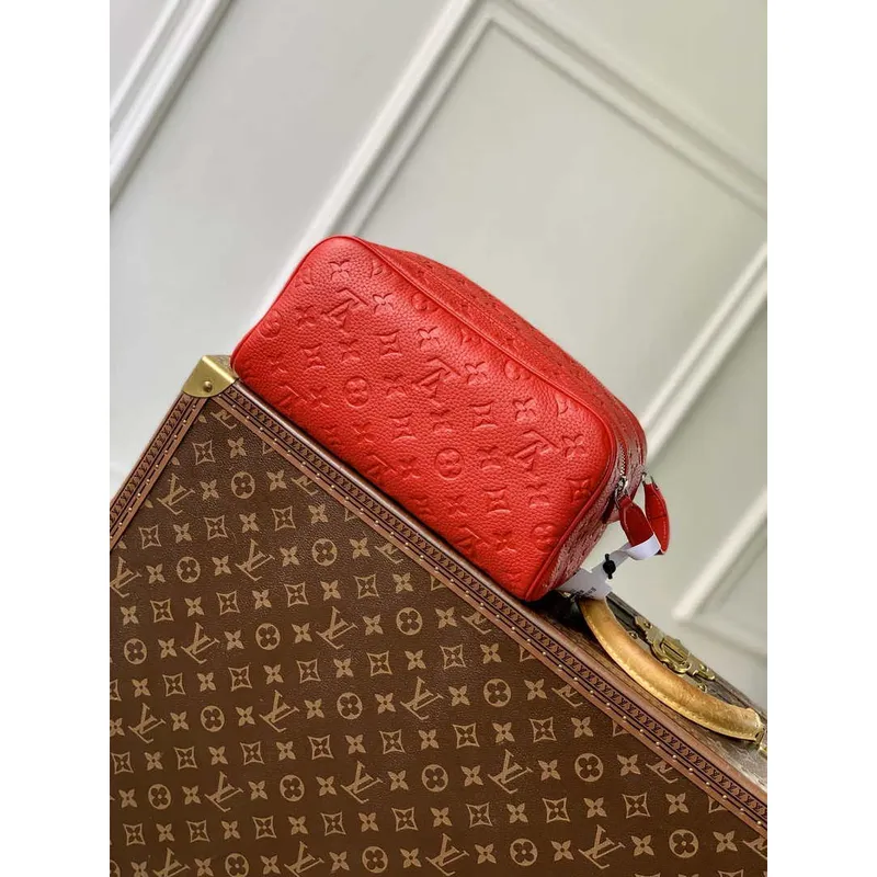 LV M12863 Louis Vuitton Locker Dopp Kit Monogram Taurillon Red