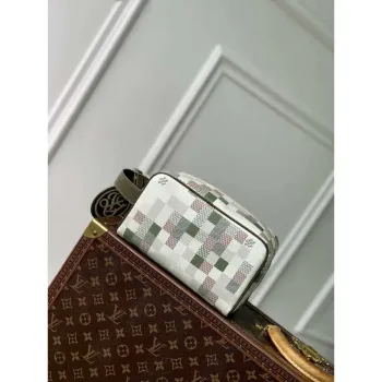LV N00112 Louis Vuitton Locker Dopp Kit Damoflage Gray White