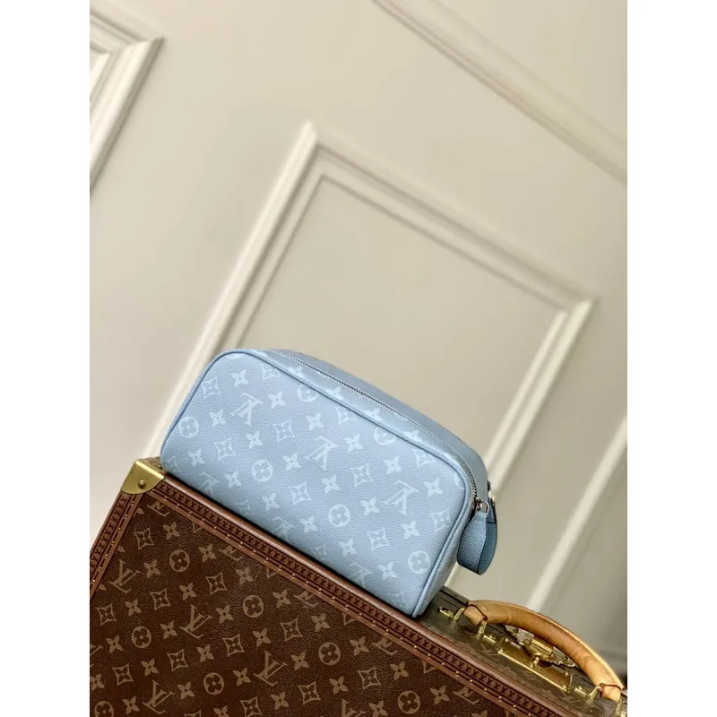 LV M14125 Louis Vuitton Dopp Kit Taigarama Blue