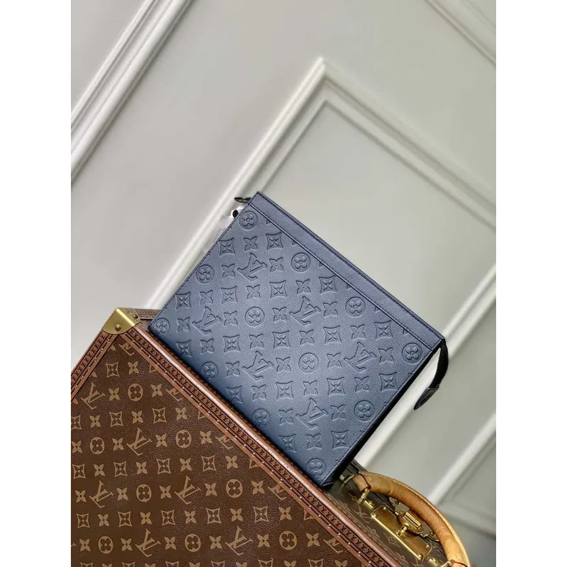 LV M61692 Louis Vuitton Pochette Voyage MM Bag Monogram Ｂlue