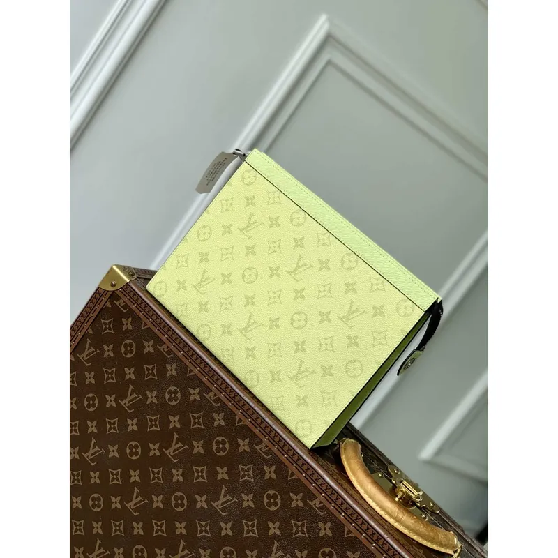 LV M14011 Louis Vuitton Pochette Voyage MM Bag Lemon Green