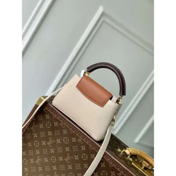 LV M12956 Louis Vuitton Capucines Mini Bag Taurillon leather Galet Gray