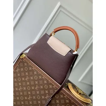LV M12952 Louis Vuitton Capucines BB Bag Taurillon leather Chocolate Brown