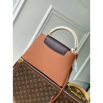 LV M14176 Louis Vuitton Capucines MM Bag Taurillon leather Brown