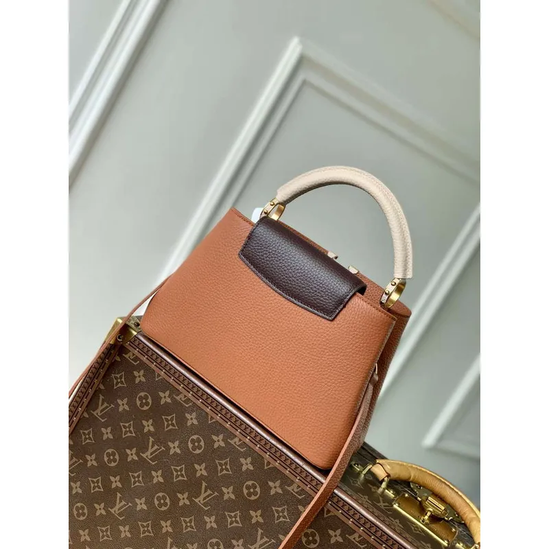 LV M14176 Louis Vuitton Capucines BB Bag Taurillon leather Brown