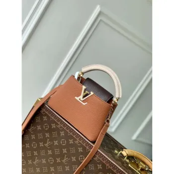 LV M14176 Louis Vuitton Capucines Mini Bag Taurillon leather Brown