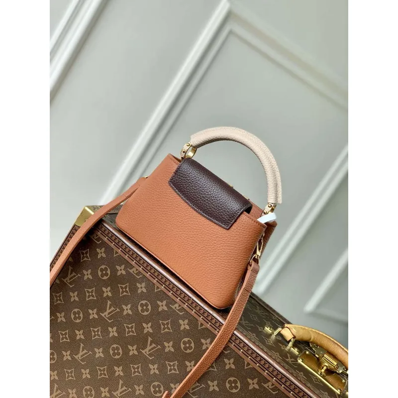 LV M14176 Louis Vuitton Capucines Mini Bag Taurillon leather Brown