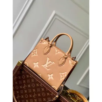 LV M12513 Louis Vuitton Onthego Pm Bag M45779 leather Light Brown