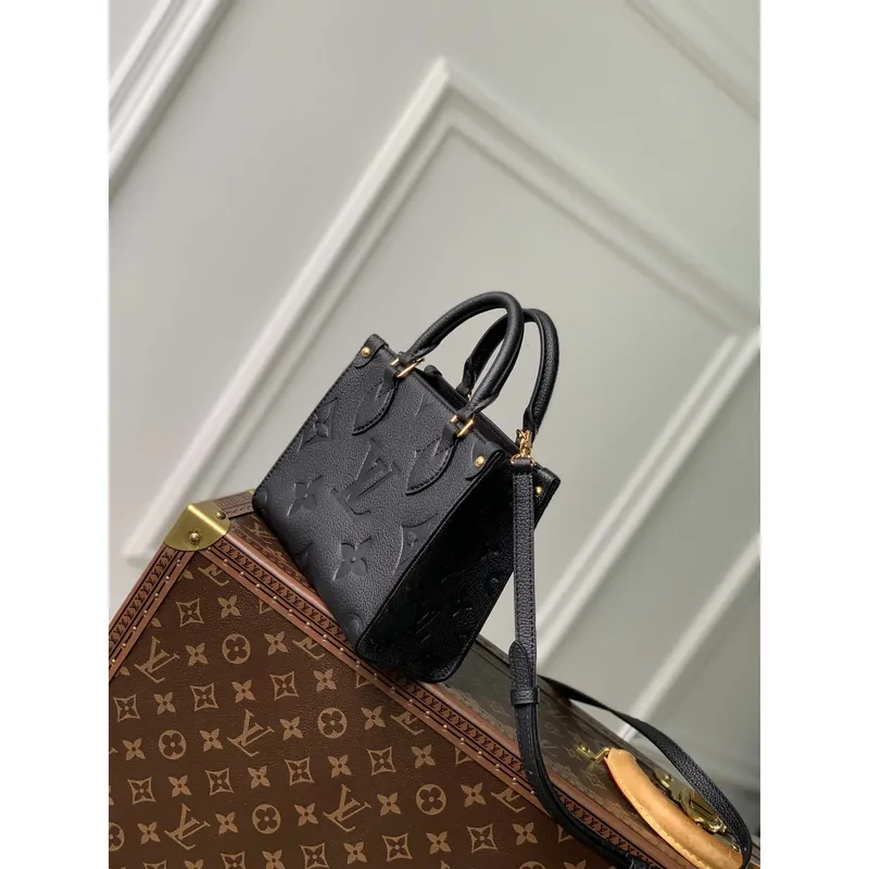 Louis Vuitton LV M46993 OnTheGo BB Handbag Monogram Empreinte Black