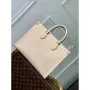 LV M46531 Louis Vuitton OnTheGo MM Bag Monogram Empreinte Beige