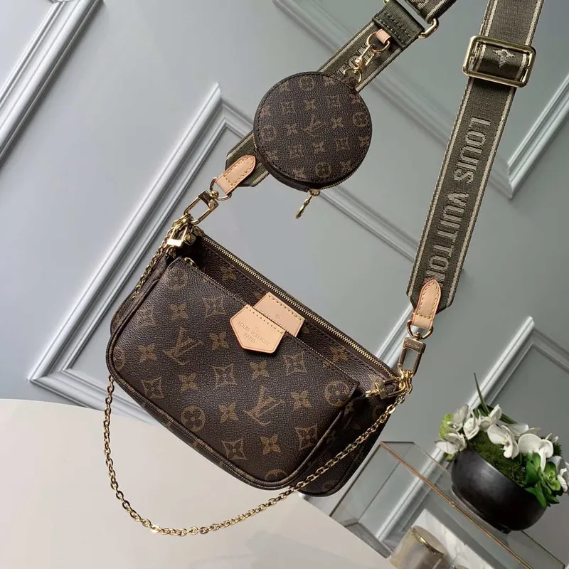 LV M44813 Louis Vuitton M44823 Multi Pochette Accessoires Bag Light Green