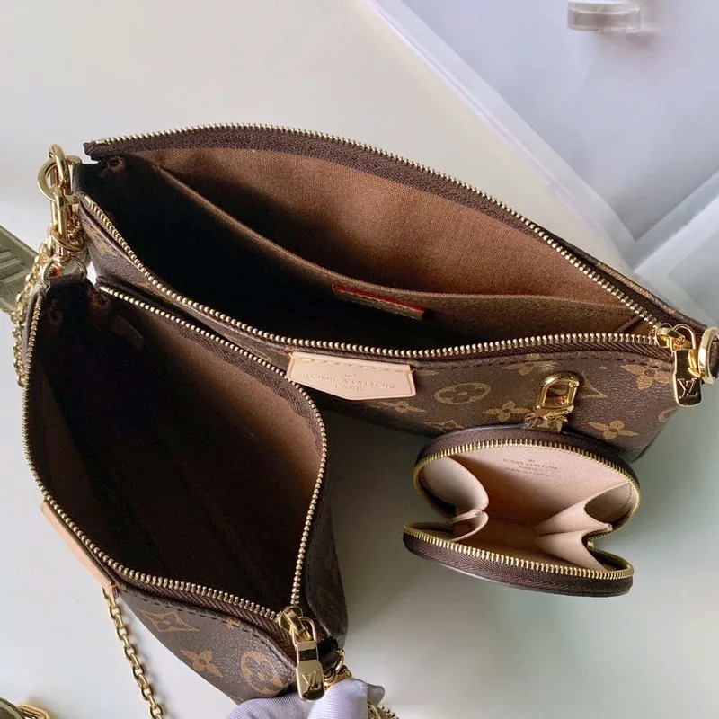 LV M44813 Louis Vuitton M44823 Multi Pochette Accessoires Bag Light Green