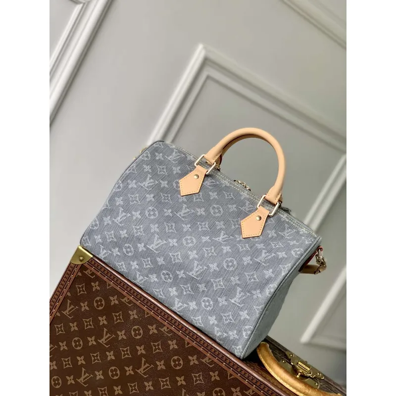 LV M13344 Louis Vuitton Speedy Soft 30 Bag Washed Gray