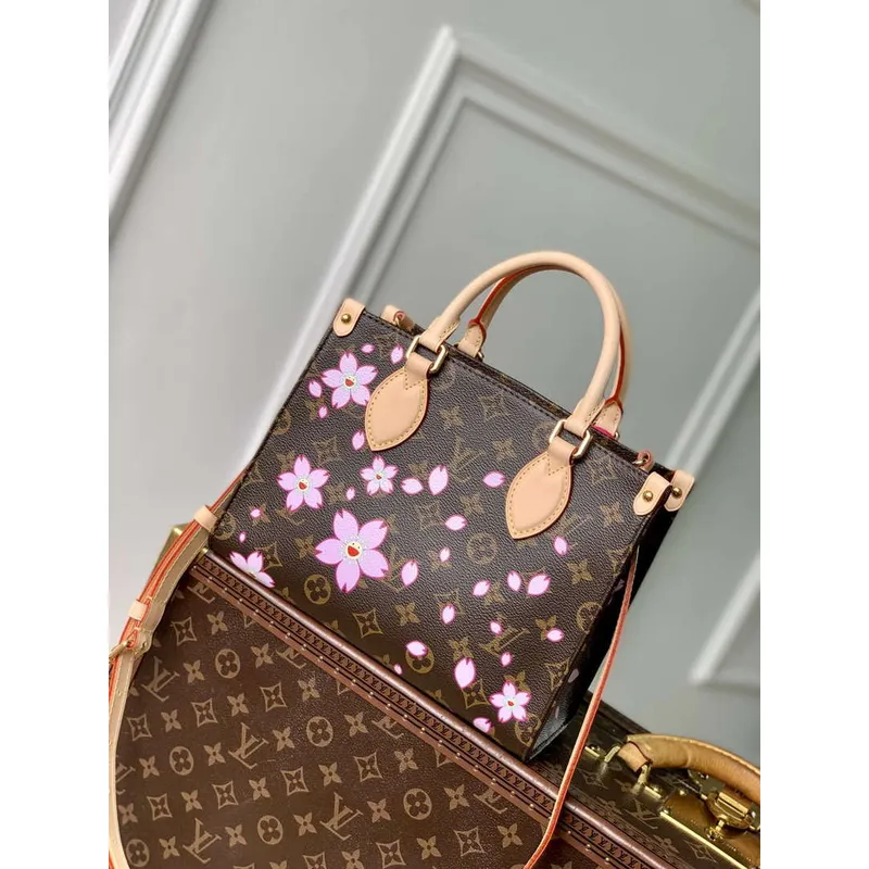 LV M13269 Louis Vuitton LV x TM OnTheGo PM Handbag Sakura Brown