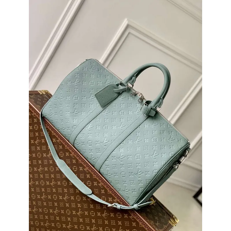 LV M13976 Louis Vuitton Keepall Bandoulière 50 Bag Misty Lake Green