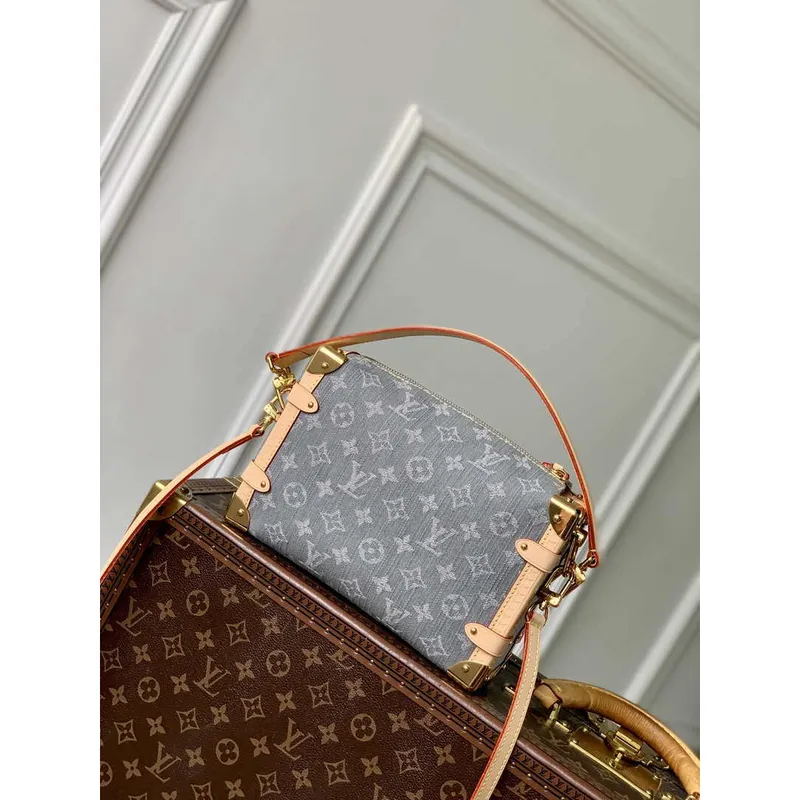 LV M13285 Louis Vuitton Side Trunk MM Bag Washed Gray