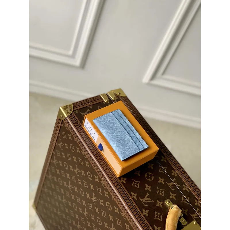 Louis Vuitton M62170 LV Double Card Holder Monogram Eclipse Blue