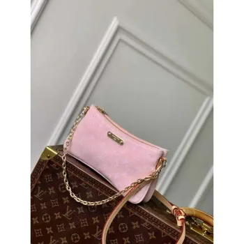 LV M14159 Louis Vuitton Liv Pochette Monogram Denim Bag Pink