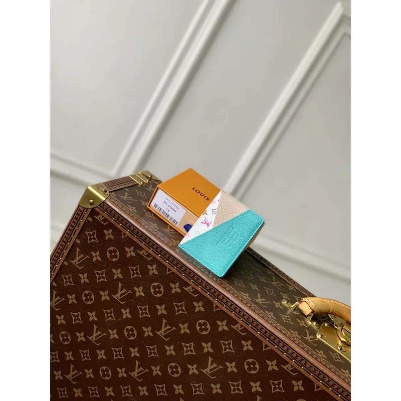 Louis Vuitton M14090 LV x TM Romy Card Holder Blue Gray