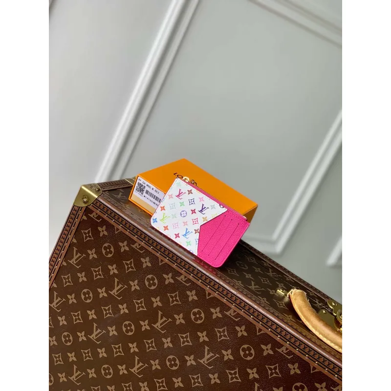 LV M14155 Louis Vuitton LV x TM Romy Card Holder Rose Red
