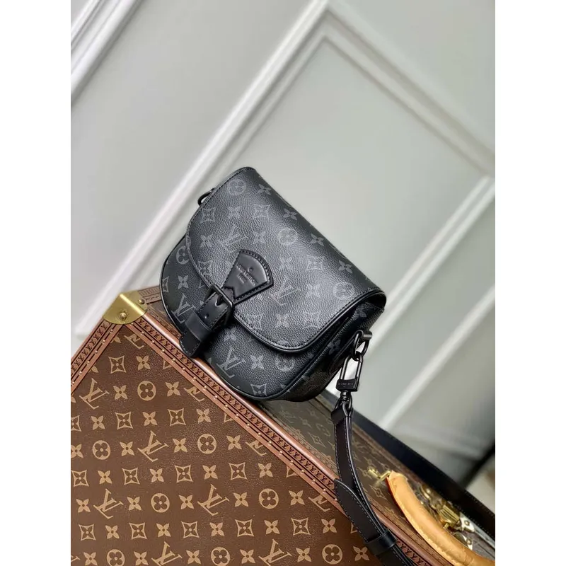Louis Vuitton LV M47060 Montsouris Messenger PM Monogram Eclipse Canvas