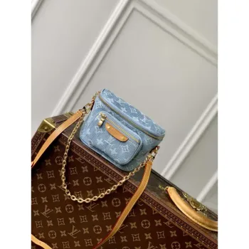 LV M83353 Louis Vuitton Mini Bumbag Monogram Empreinte Denim Blue